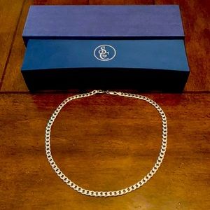 24 inch polished sterling silver Italian style chain